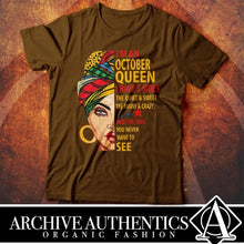 Load image into Gallery viewer, Archive Authentics Organic Fashion presents their &quot;October Queen&quot; collection of their quality custom tees designed by Archive Authentics. This custom tee collection is available in different sizes and colors at https://archive-authentics.myshopify.com